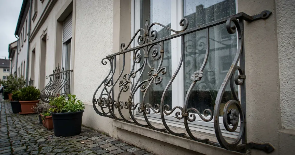 Fenstergitter als Einbruchschutz an einem Kellerfenster montiert