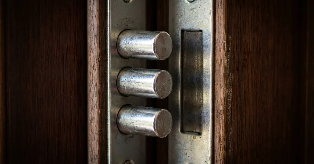 Sicherheitsschloss mit Profilzylinder in einer Haustür
